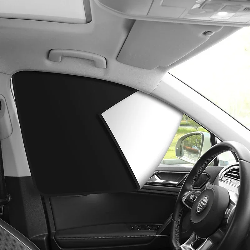 1pc Car Side Window Fully Sun Shade Magnet Privacy Curtains UV Reflection Anti Glare UV Block Sunshade for Front/Back Window