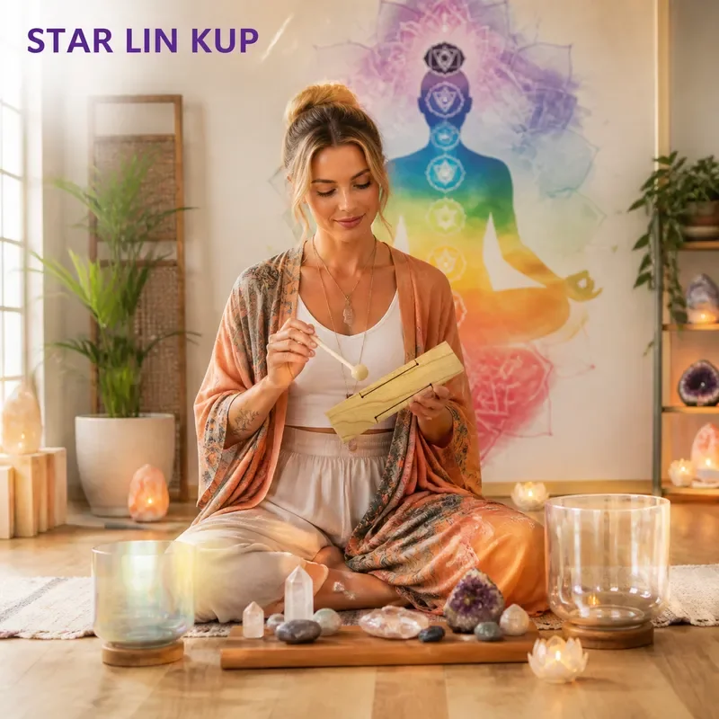 STAR LIN KUP Clear Quartz Crystal Singing Bowl Set 432Hz & 440Hz Yoga Meditation Sound Healing Chimes for Stress Relief