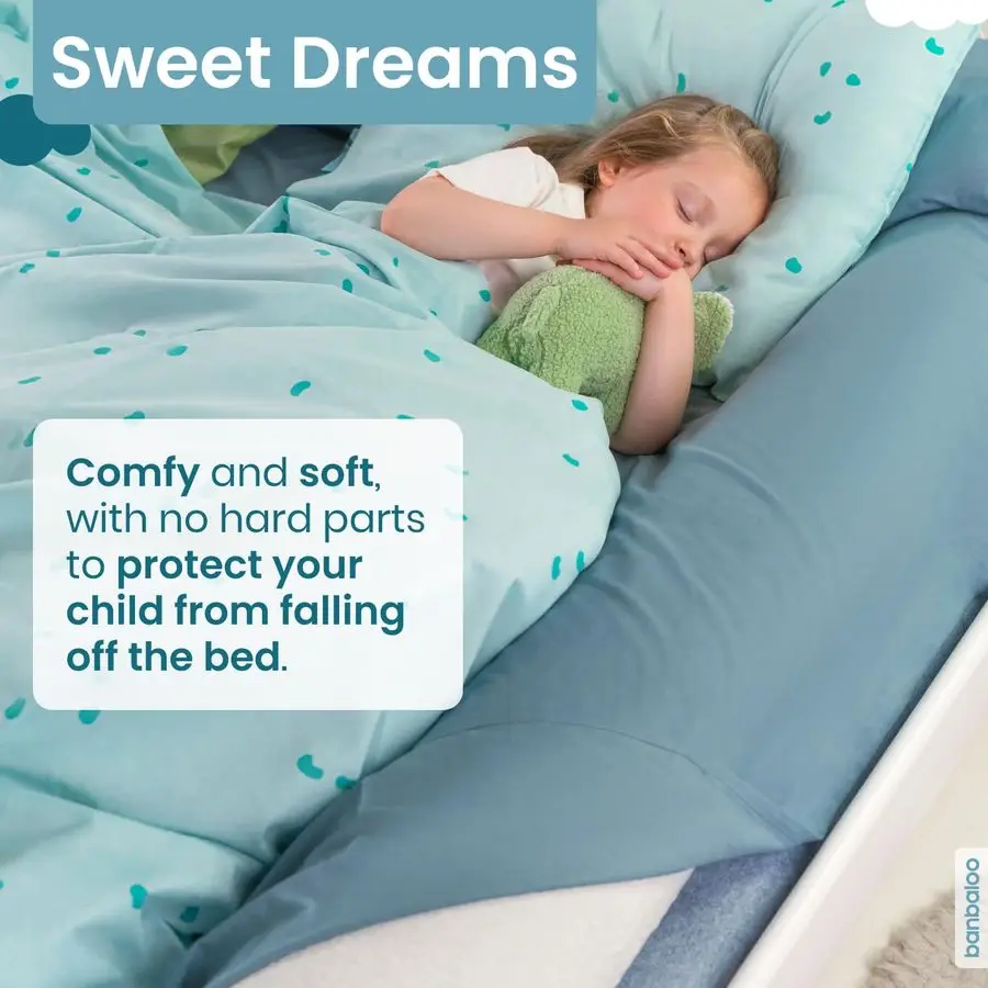 عبوتان من مصد السرير للأطفال الصغار 53 حاجز سرير إسفنجي للملكة، الملك، التوأم، سرير كامل الحجم حاجز أمان للأطفال الصغار #2