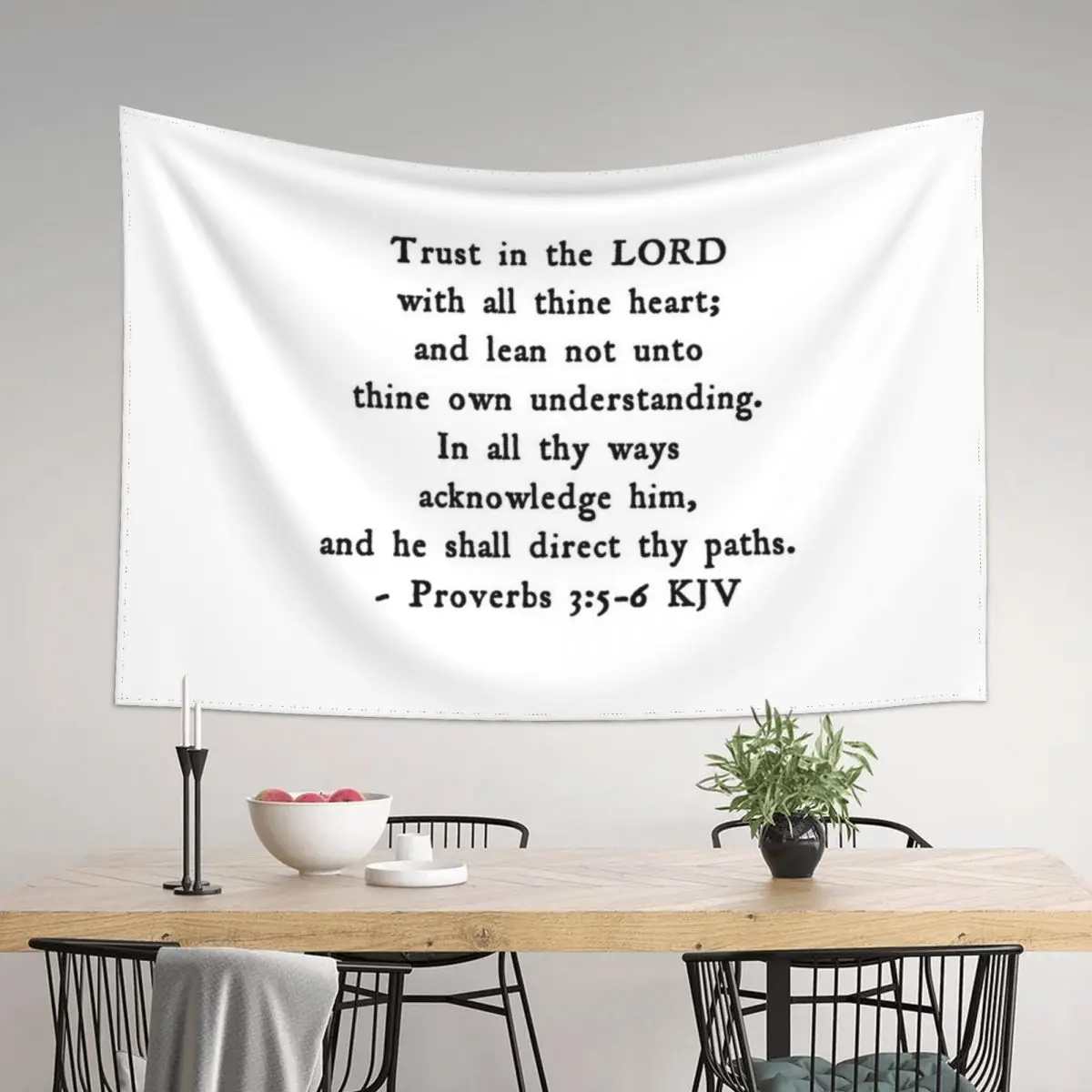 

Proverbs 3:5-6 KJV Black Antique Print Tapestry On The Wall Decoration For Rooms Decoration Room Tapestry