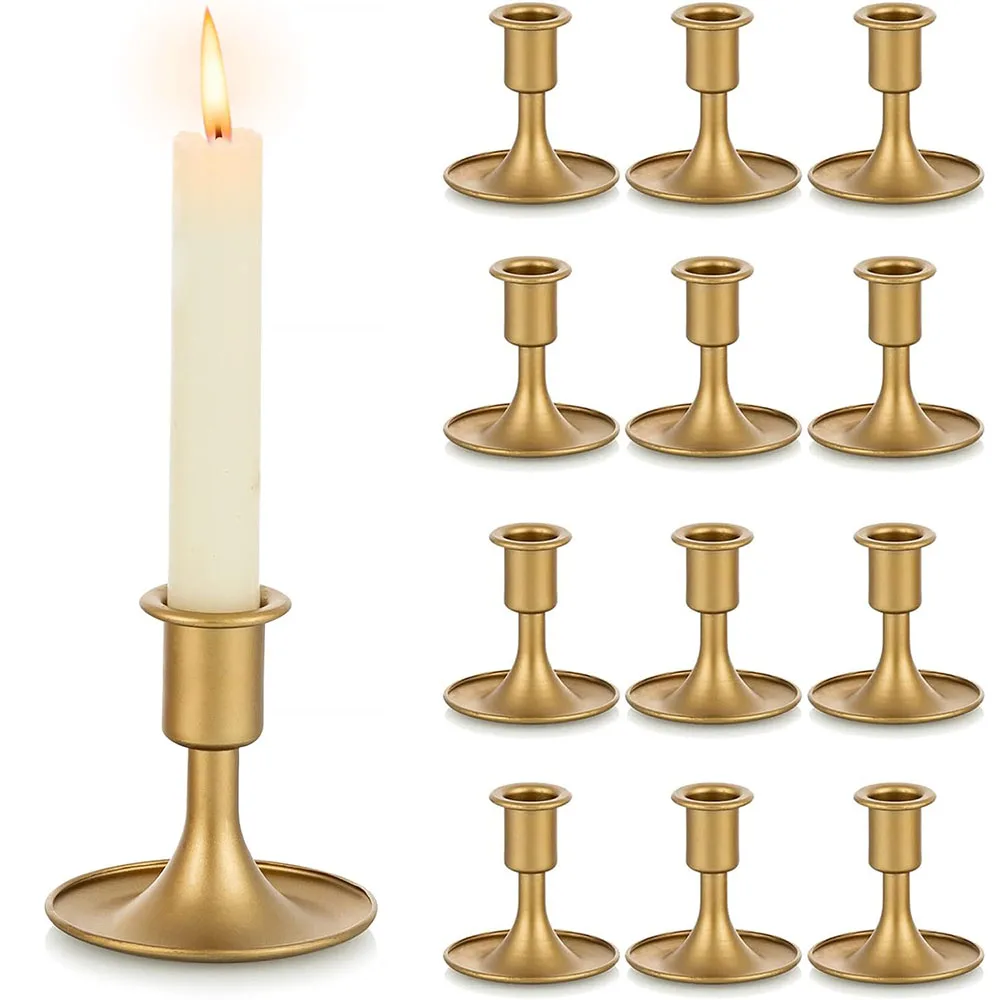 Gold Taper Candle Holder,Candlestick Holders,Metal Candles Sticks for Wedding Centerpieces Christmas Birthday Party Holiday
