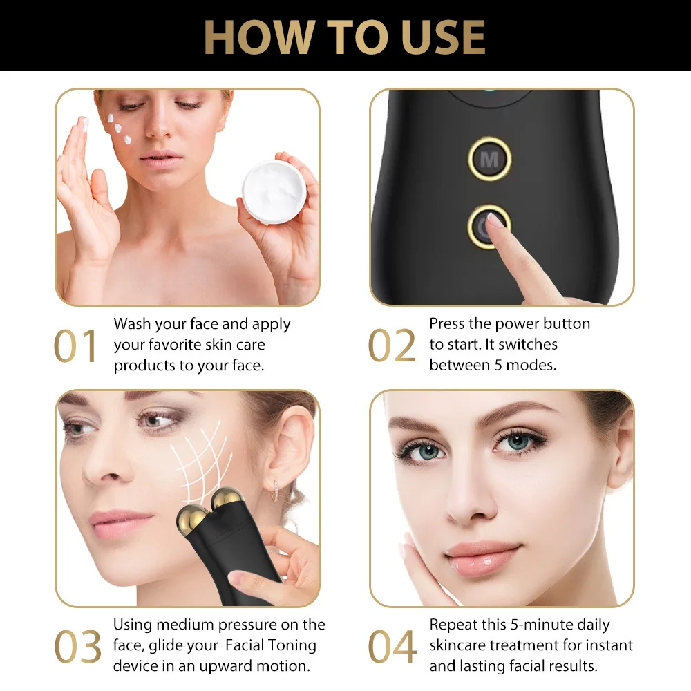 Microcurrent Facial Device LED Red Light Wrinkle Reducer Attachment Cleared Skin Tightening Device Face Sculpting Tools