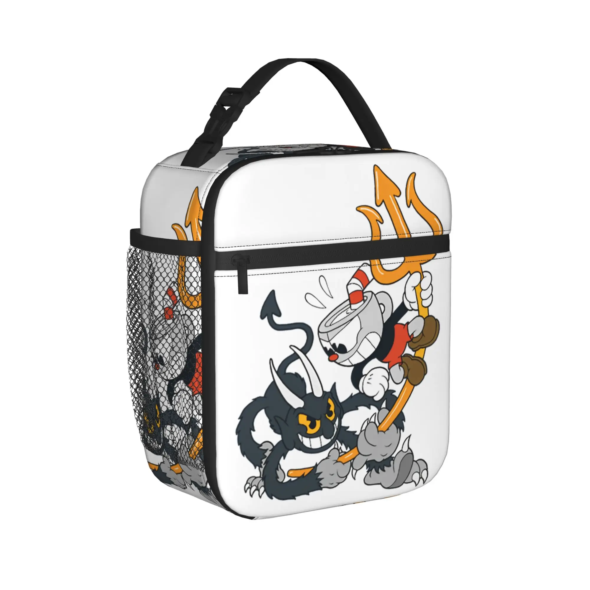 Cartoon Cupheads and Mugmans Game Thermal Insulated Lunch Bag for School  Portable Bento Box Thermal Cooler Lunch Box