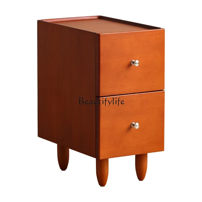 

Solid wood narrow boxwood edge cabinet Nordic simple small apartment storage locker