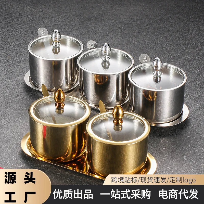 

Бак для приправ, баллон для соли, кухонная бутылка для масла, набор инструментов для визуальных приправ, перца, коробка для соуса из нержавеющей стали, соусники