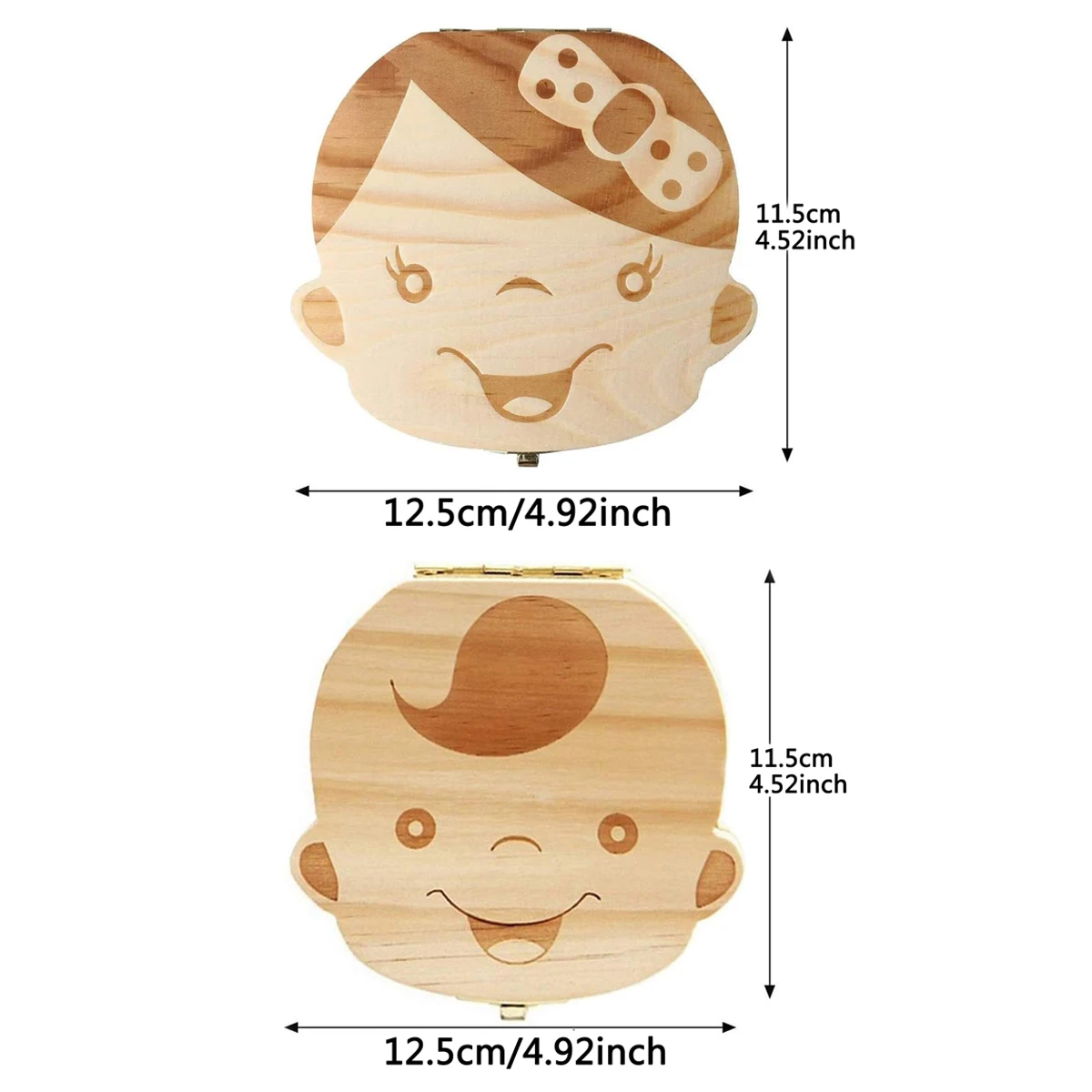 Baby Tooth Boxes for Girls and Boys Souvenirs, Wooden Tooth Storage and Preservation Boxes for Children Who Have Lost Teeth, New