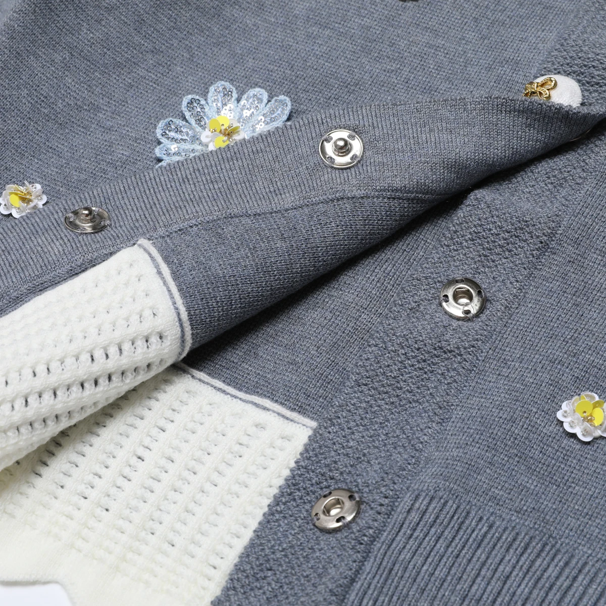 High-End-Qualität Frühling und Herbst neue Mode bestickt gestrickt Internet Celebrity Casual Style Top Jacke + Hosen Set