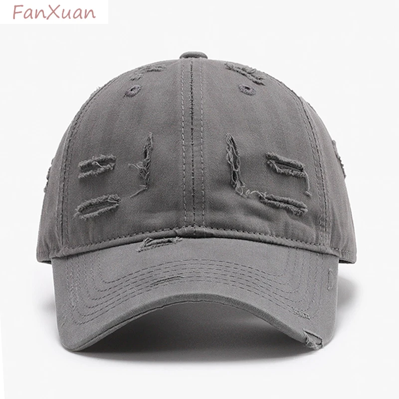 

distressed baseball cap unisex good quality cotton soft top solid color vintage outdoor Casual Hats