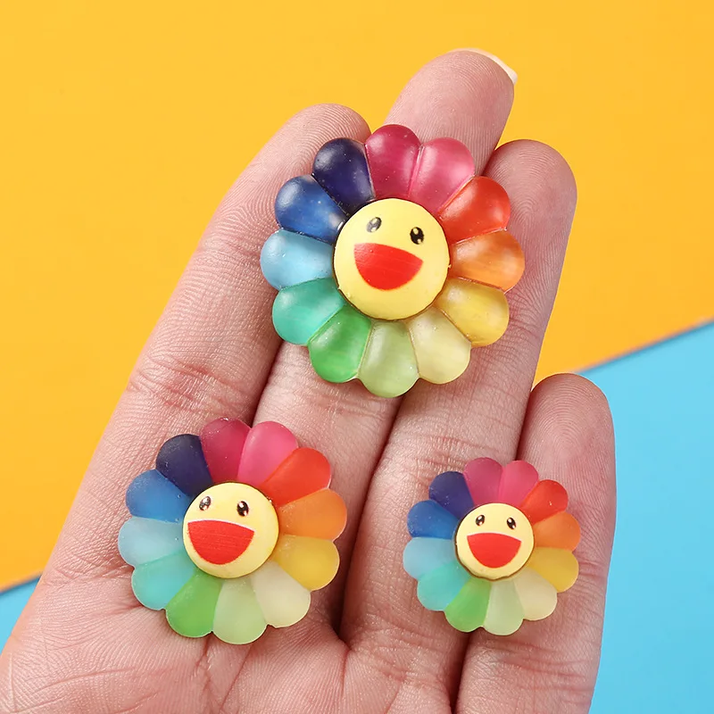 10pcs Cartoon Mini Resin Kawaii Sunflowers Flatback Cabochon Scrapbooking Materials Accessories Diy Craft Charm Embellishments