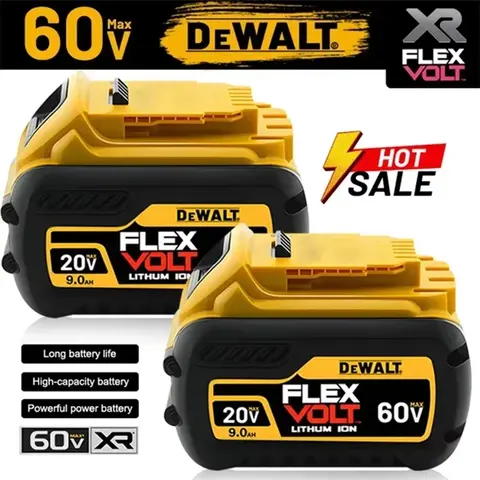 🥇100% Genuine DEWALT Battery 60V 9Ah Flexvolt battery 20V 6Ah 5Ah DCB1104 DCB609 DCB206 For Dewalt rechargeable tool battery🔥