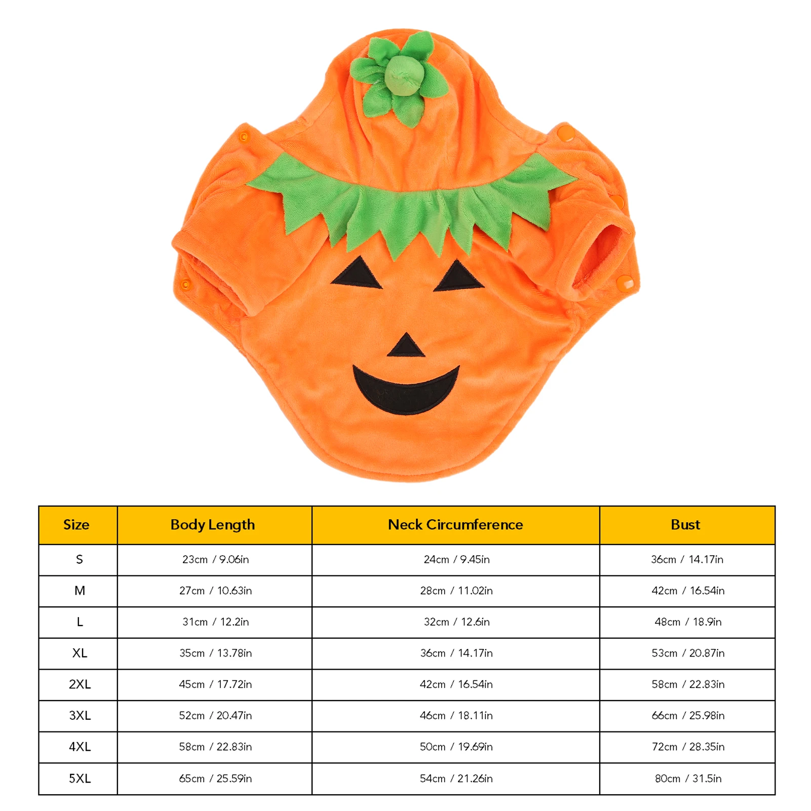 ZK40 Ropa para Perros de Calabaza de Halloween Lindo disfraz de Perro cálido para Perros medianos y grandes Otoño Invierno Naranja L