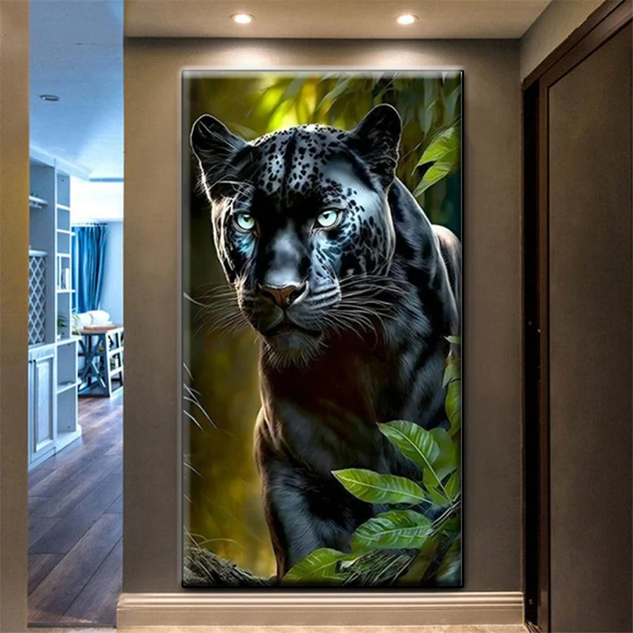 Diamond Painting Wildlife Jungle Black Panther Cross Stitch Diamond Mosaic Picture Embroidery crystal Beaded Handicraft