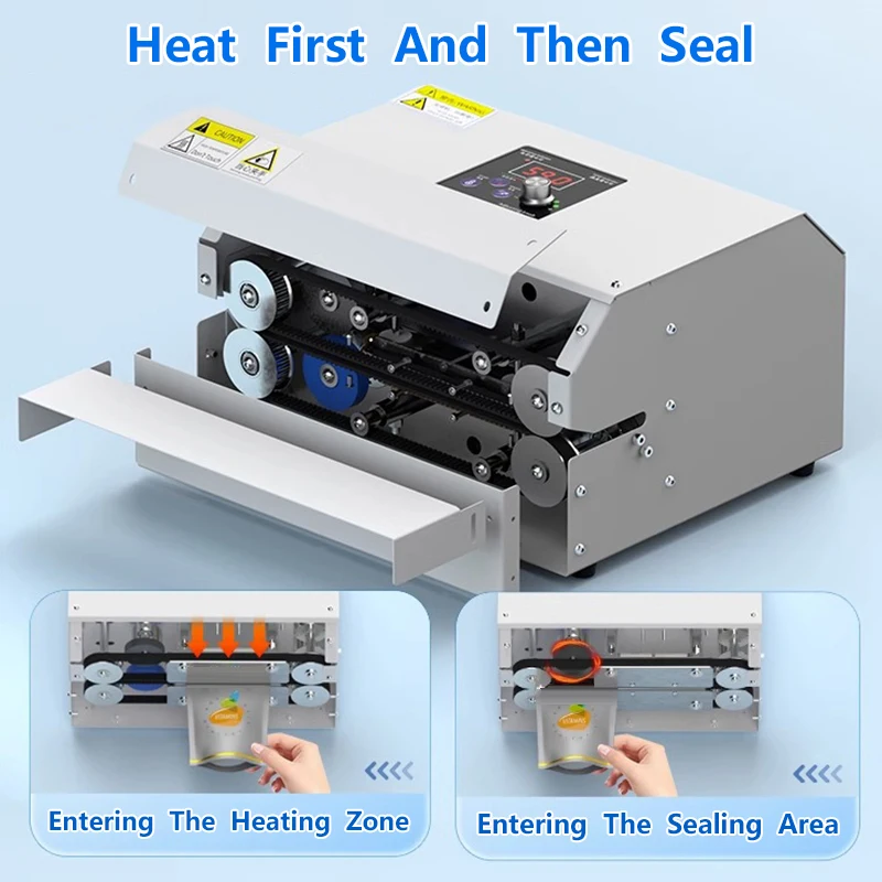 Heat Bag Sealing Machine Package Sealer Bag Thermal Plastic Food Bag Closure Fully Automatic Sealer Candy Packing For Commercial