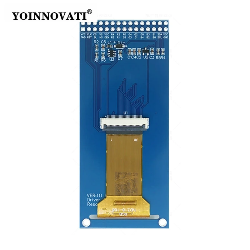 2.86 Inch 376x960 RGB Bar LCD Display, IPS Wide View Angle TFT Screen with ST7701 Controller, Color Screen Full View LCD Module