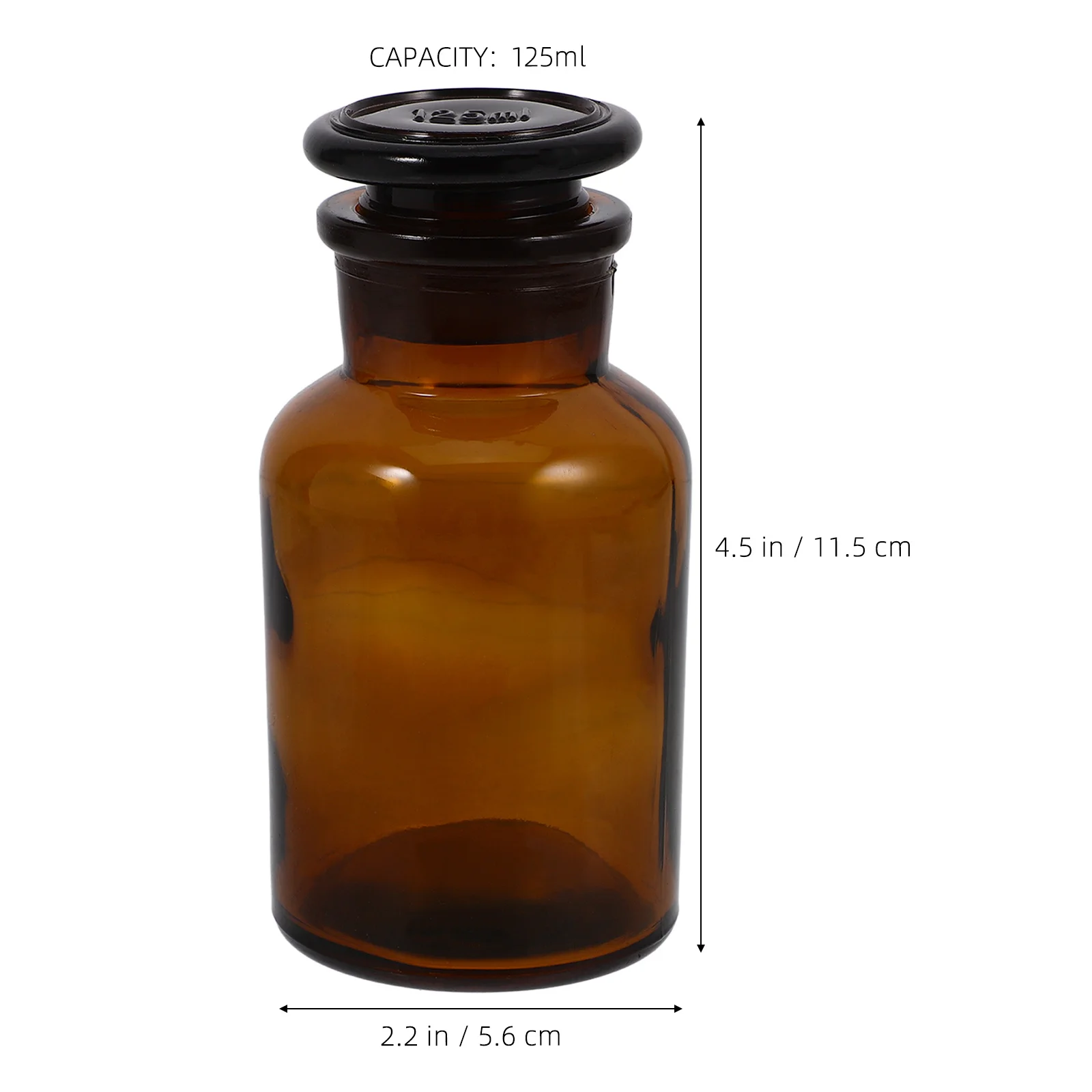 Lab Glass Reagent Bottle Amber Wide Mouth 125Ml Clear Scientific Storage Bottle Uv Protection Chemical Container