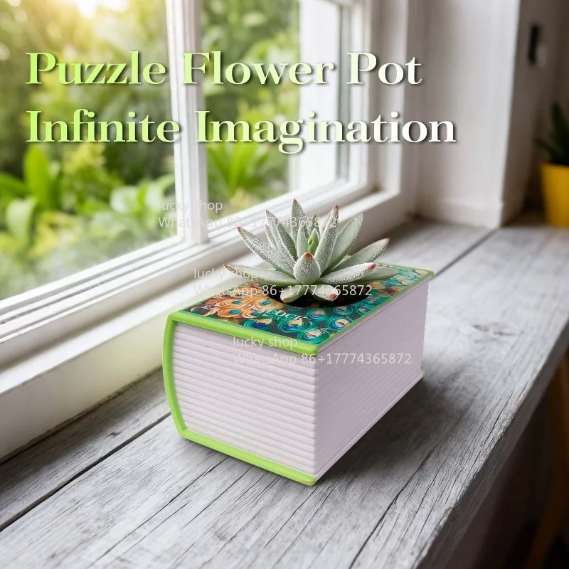 Potted Peacock Pattern Books - A Good Life Thing with A Bookish Fragrance and Greenery