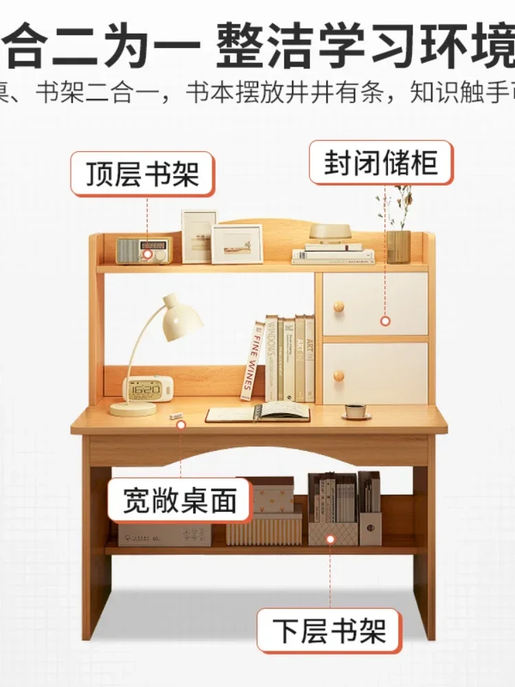 Desk Student Study Table Computer Desk Home Table Simple with Bookshelf Table and Chair Set Bedroom Simple Writing Desk