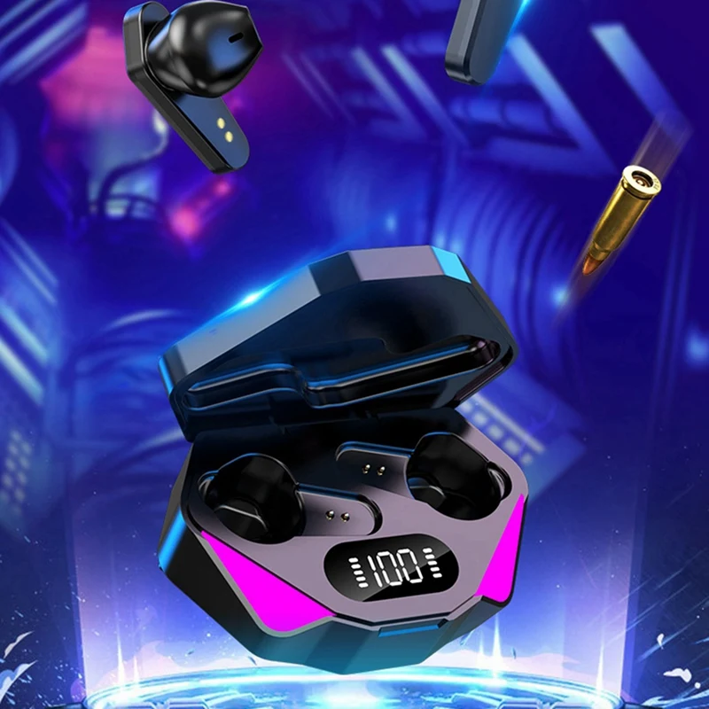 Casque de jeu Bluetooth X15, casque de jeu E-Sports, affichage numérique, faible latence, faible consommation d'énergie