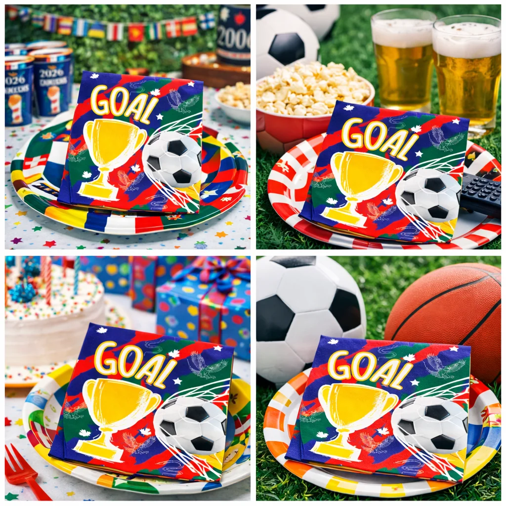 Football Party Napkins World Football 2026 Decorations Football Paper Napkins Birthday Party Table Decorations - view 4