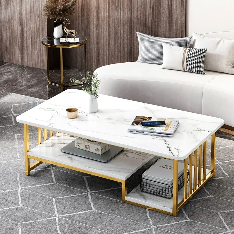 

Metal Design Coffee Table Storage Modern Corner White Gold Side Table Mesa Lateral Articulos Para El Hogar Living Room Furniture