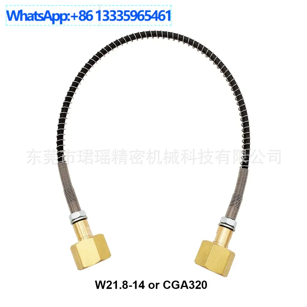 

2Pcs Welded Carbon Dioxide Large Bottle Inflatable Air Pipe 50cm Full Spring High Pressure Hose CGA320, W21.8
