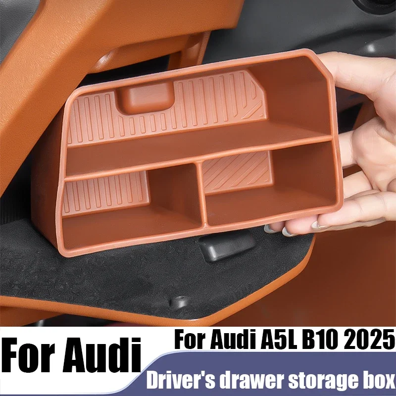 For Audi A5L B10 2025 driver's storage box drawer storage silicone pad modified car interior storage accessories wear-resistant