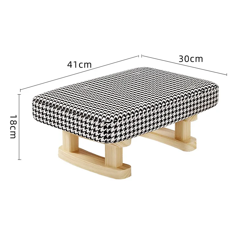 Household Creative Low Stool Small Stool Solid Wood Cloth Stool Living Room Simple Sofa Footstool Adult Bench Shoe Stool Stools