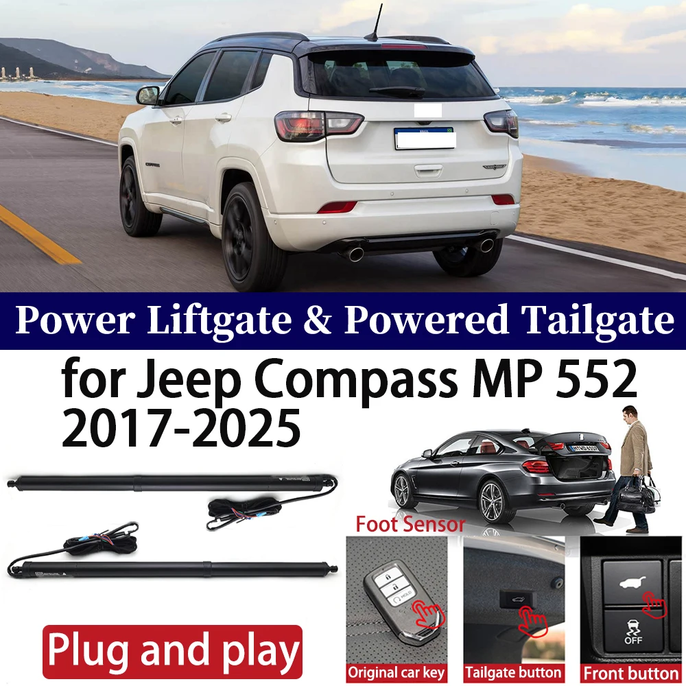ZhuCamX لسيارة جيب كومباس MP 552 2017-2025 قوة السيارات الكهربائية الباب الخلفي رفع الباب الخلفي نظام أقرب طقم محرك رفع التمهيد #1