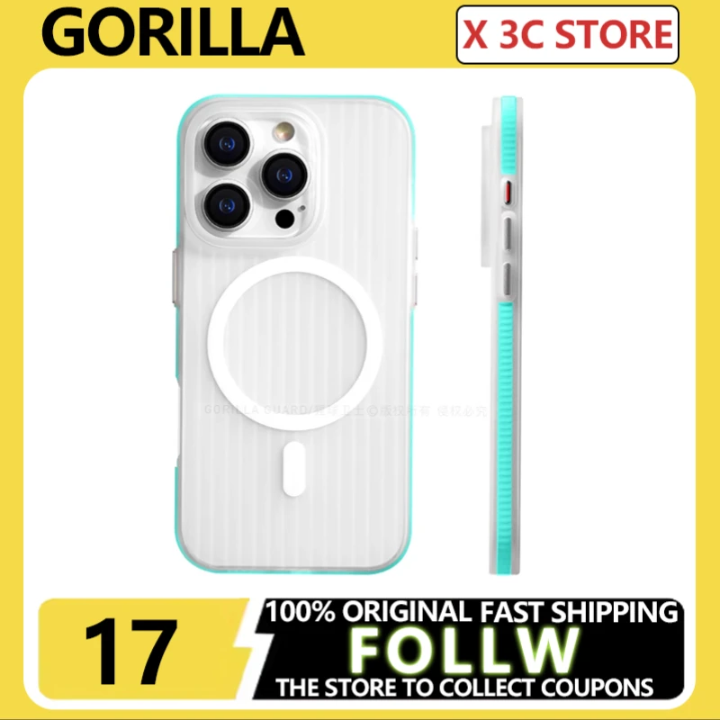 

Для IPhone17ProMax Магнитный защитный чехол контрастного цвета с полосой края Ультратонкий чехол на ощупь с магнитной присоской «все включено»