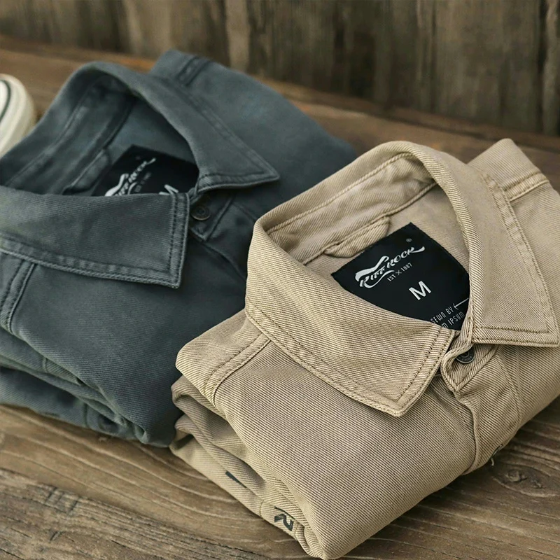 

Pure Cotton Workwear Shirt Men's Denim Long Sleeve Construction Site Welding Anti-Scald Wear Resistant Loose Fit Out...