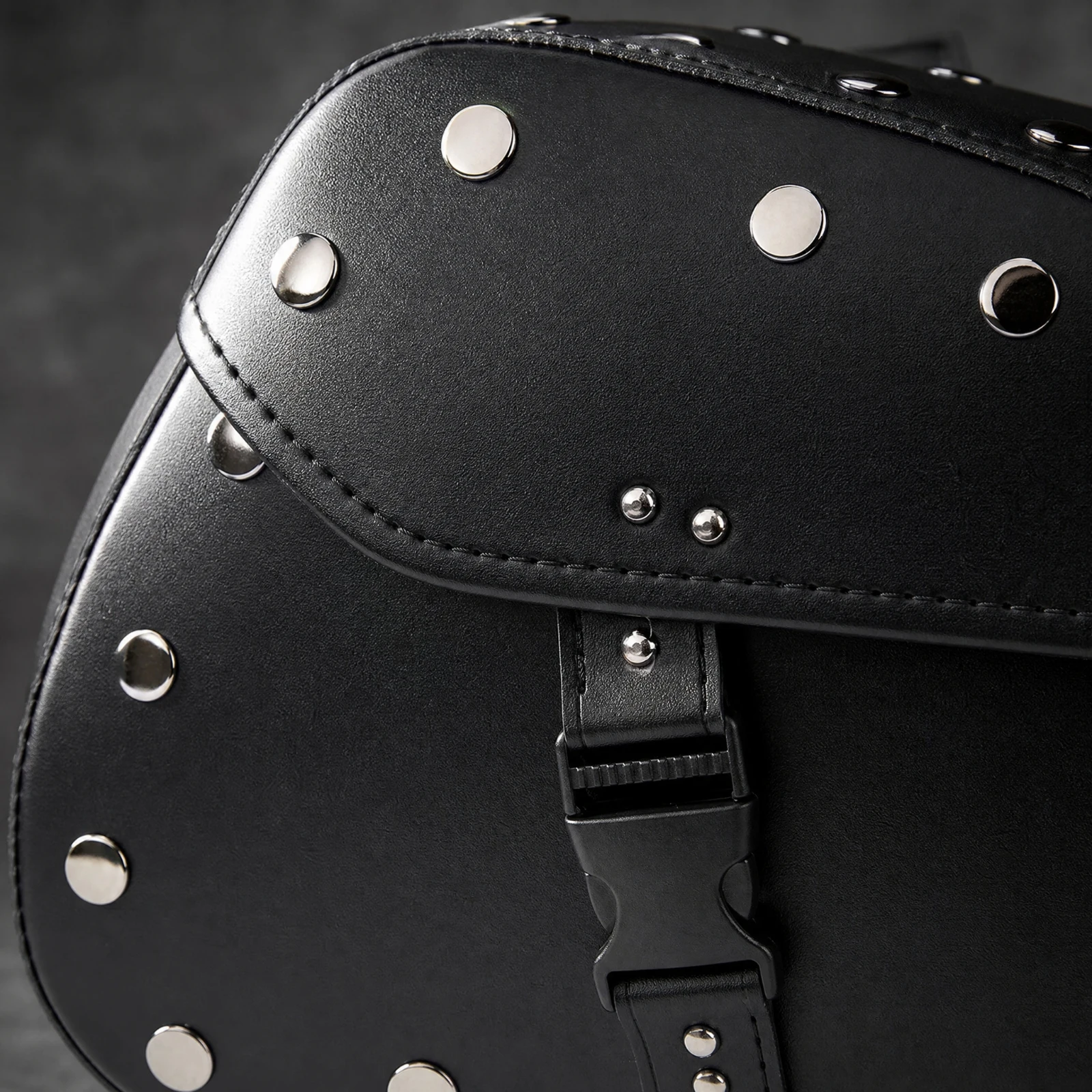 Motorcycle Side Saddle Bag with Front Flap Waterproof Motorcycle Side Bag with Buckle Closure Rugged Retro for Touring Riders