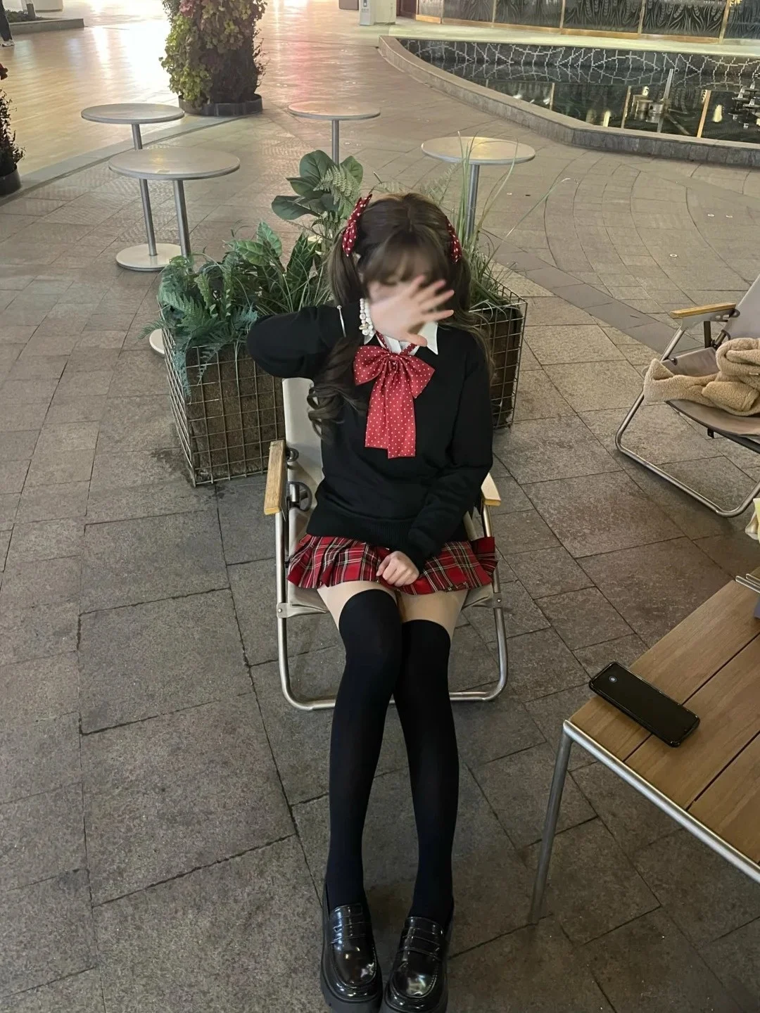 

College Sle Knitted Sweater Jk Overhead Knitwear Set School Supply Feel Autumn Winter New Plaid Skirt Set Women's Faion