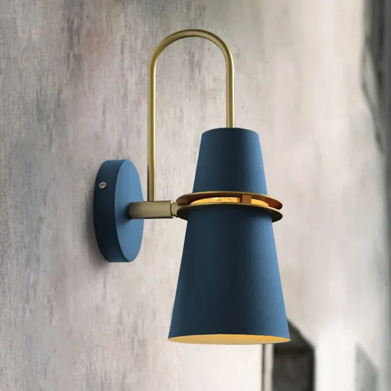 

Wall Lamp Macaron Creative luminary Firm Safety Thicken 12cm Iron Base14cm iron lampshade No assembly required e27 free shipping