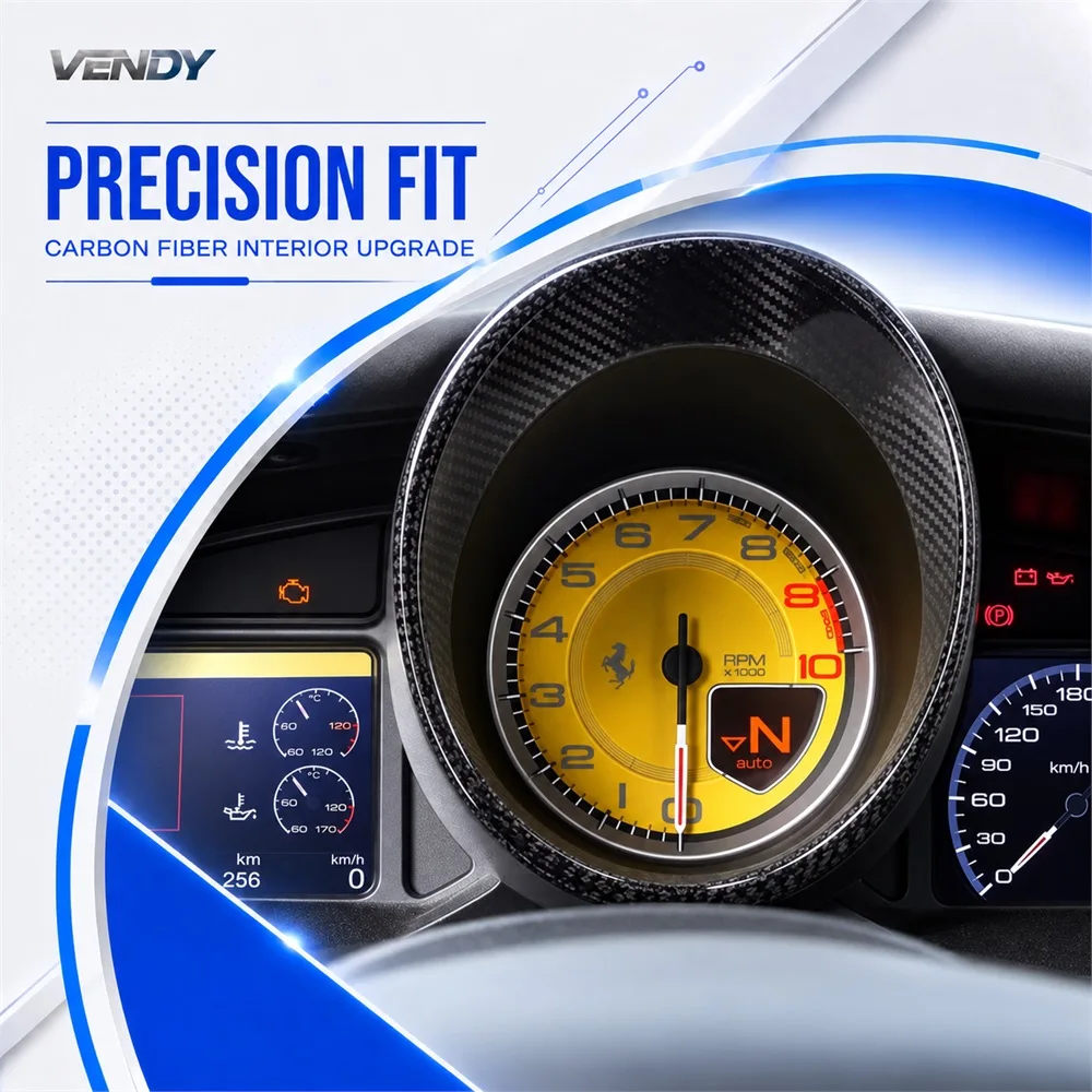 Real Carbon Fiber For Ferrari 458 488 2011-2016 Tachometer Cover Trim Modified Parts Accessories