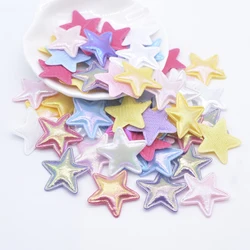 100pcs 25mm colorido estrela applique para artesanato chapéu artesanato roupas manchas de costura diy headwear clipes arco acessórios de decoração