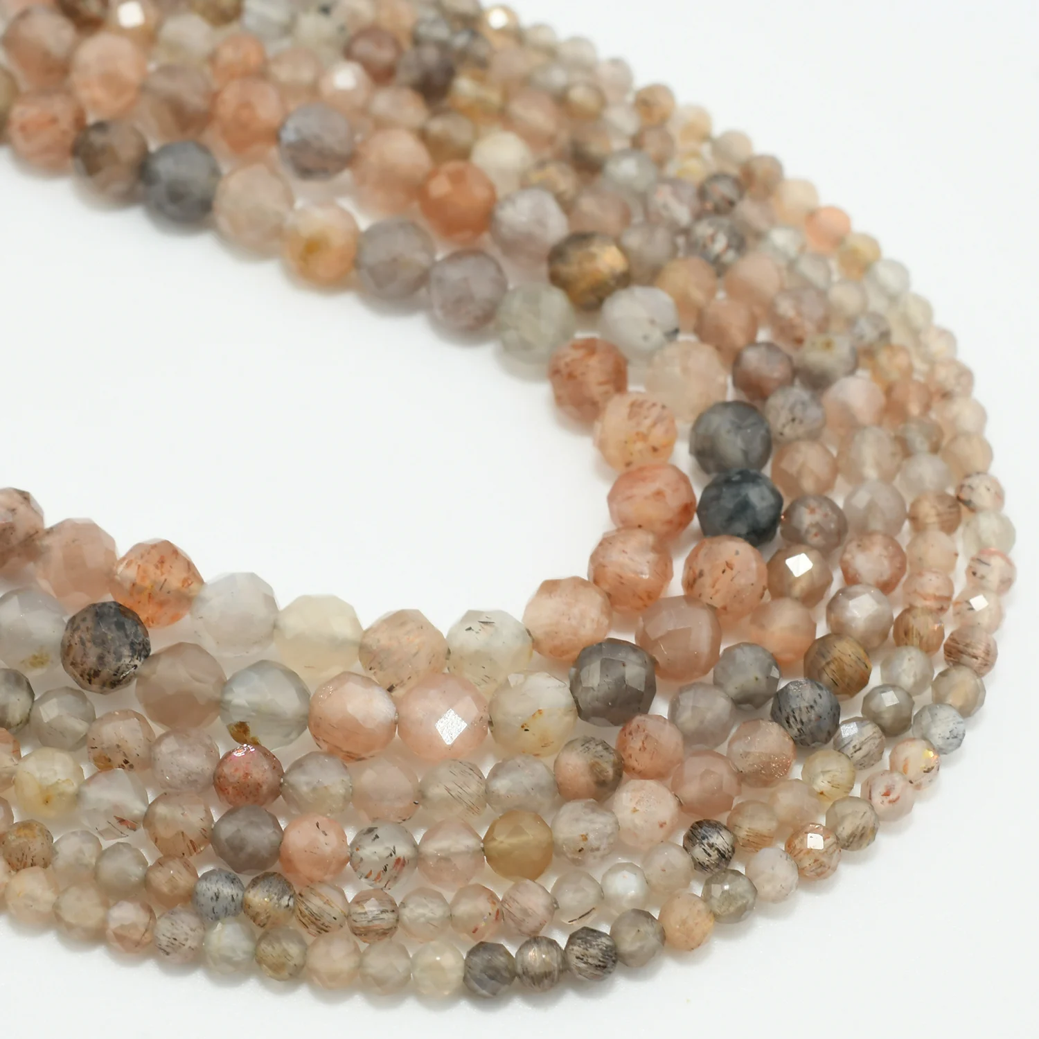 Natural Multiple Color Moonstone Faceted Round Beads 2mm,3mm,4mm