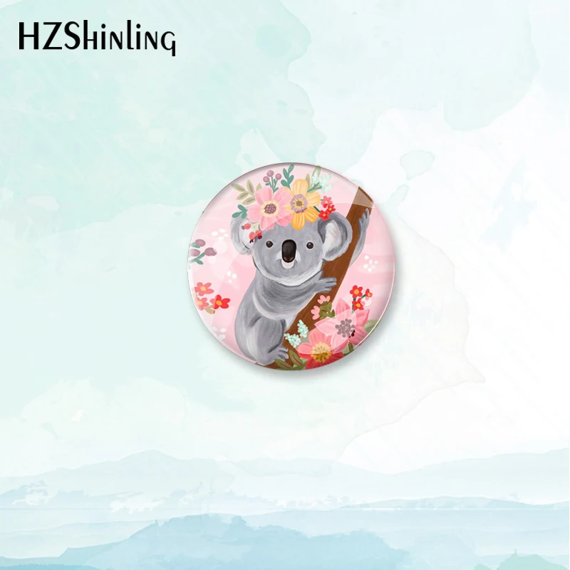 2023 New Sweet Koala Badge Brooch Cute Animal Pin Backpack Decoration Pins Round Jewelry Women Gift