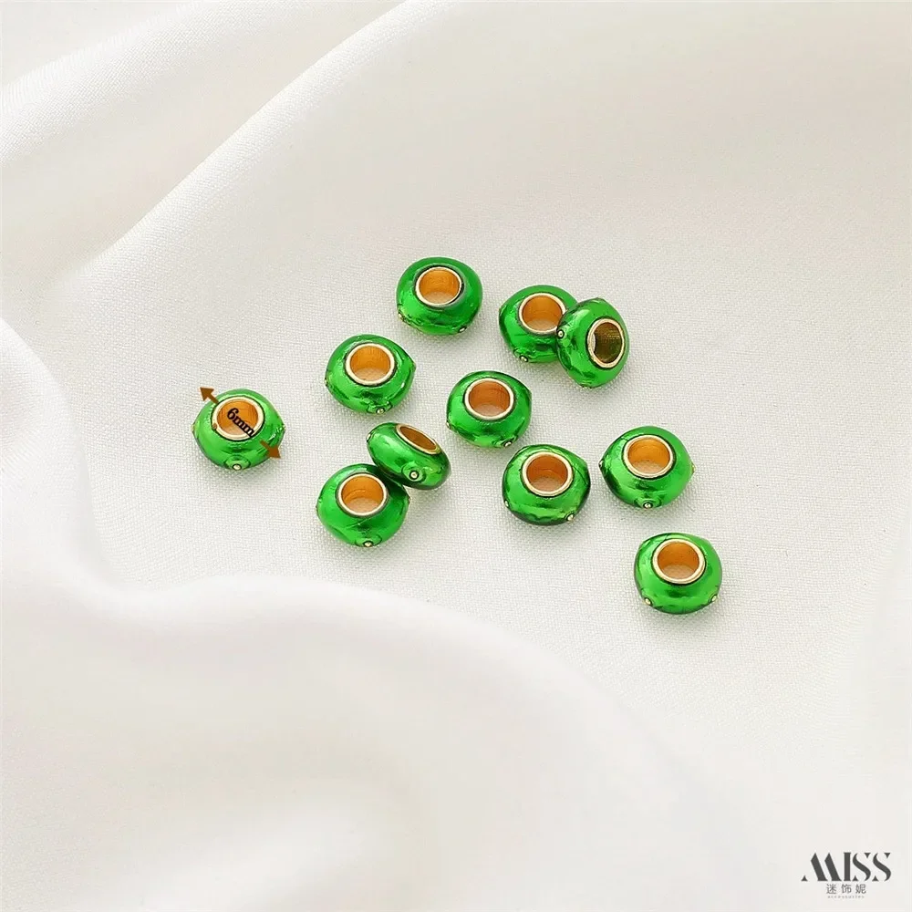 18K Matte Gold Color Protection Drip Oil Ruyi Lock, Peace and Joy Butterfly Pendant, Donut Divider DIY Pendant Accessories
