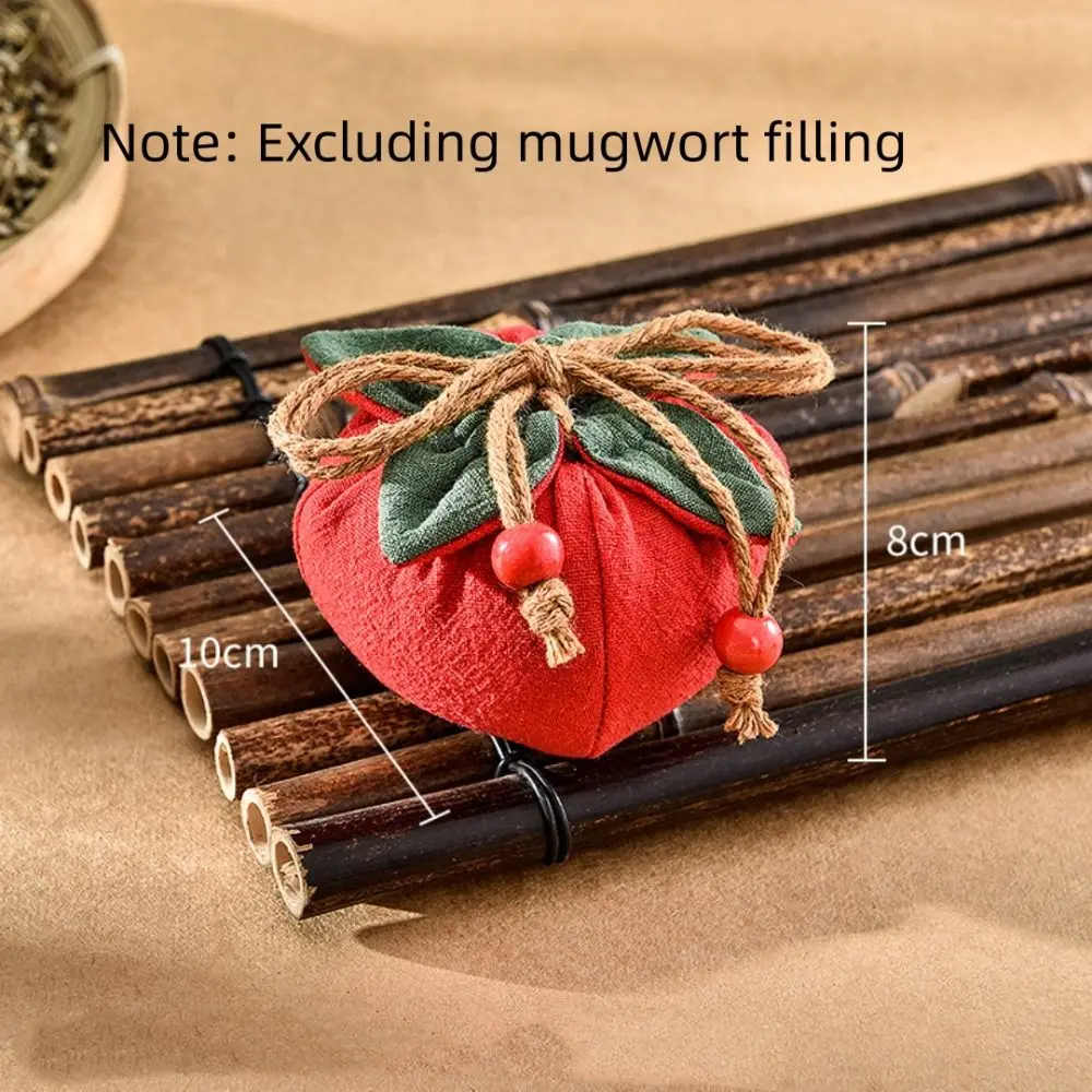 Portable Incense Bag Empty Bag Car Pendant Blessing Purse with Persimmon Pendant Rearview Mirror Pendant Drawstring Pocket