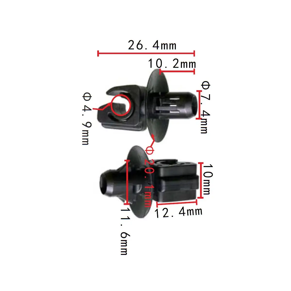 10/100x Brake Line Plastic Fastener Clips for Ford Brake Hose & Pipe W700930-S300 6758612 Bremsleitungs Kunststoff Befestigungs