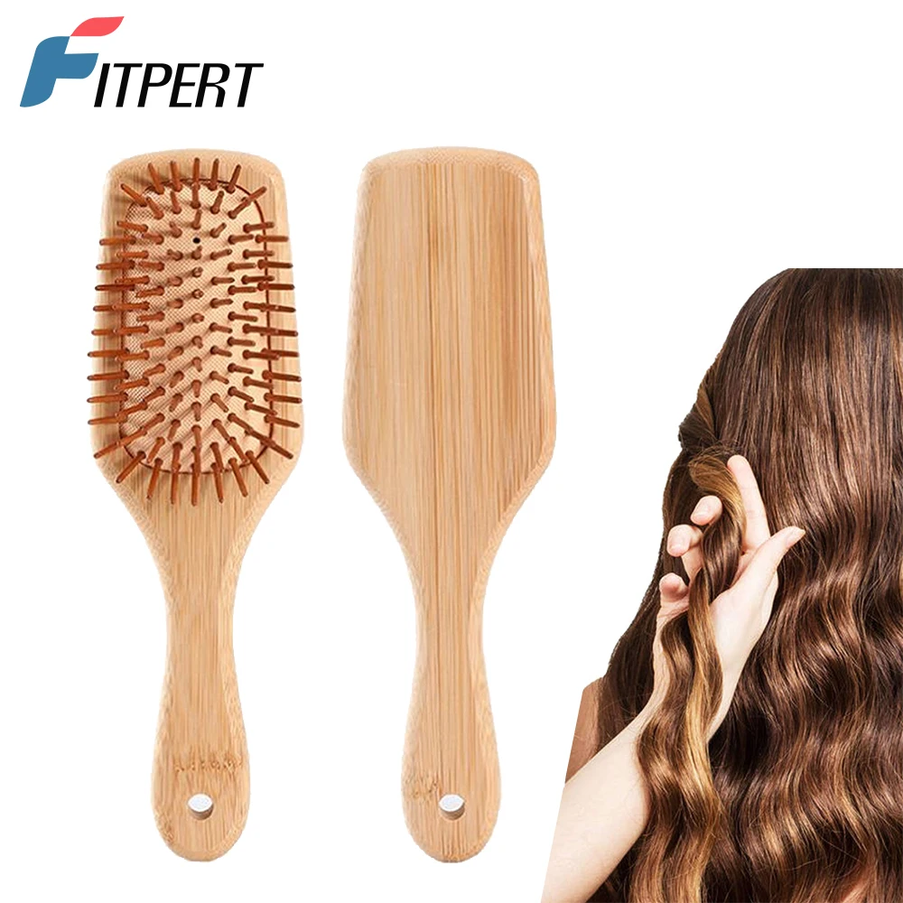 

New Wooden Bristle Paddle Hair Brush Large Flat Natural Wood Handle Hairbrush for Men & Women with Thick, Curly, Wavy Long Hair