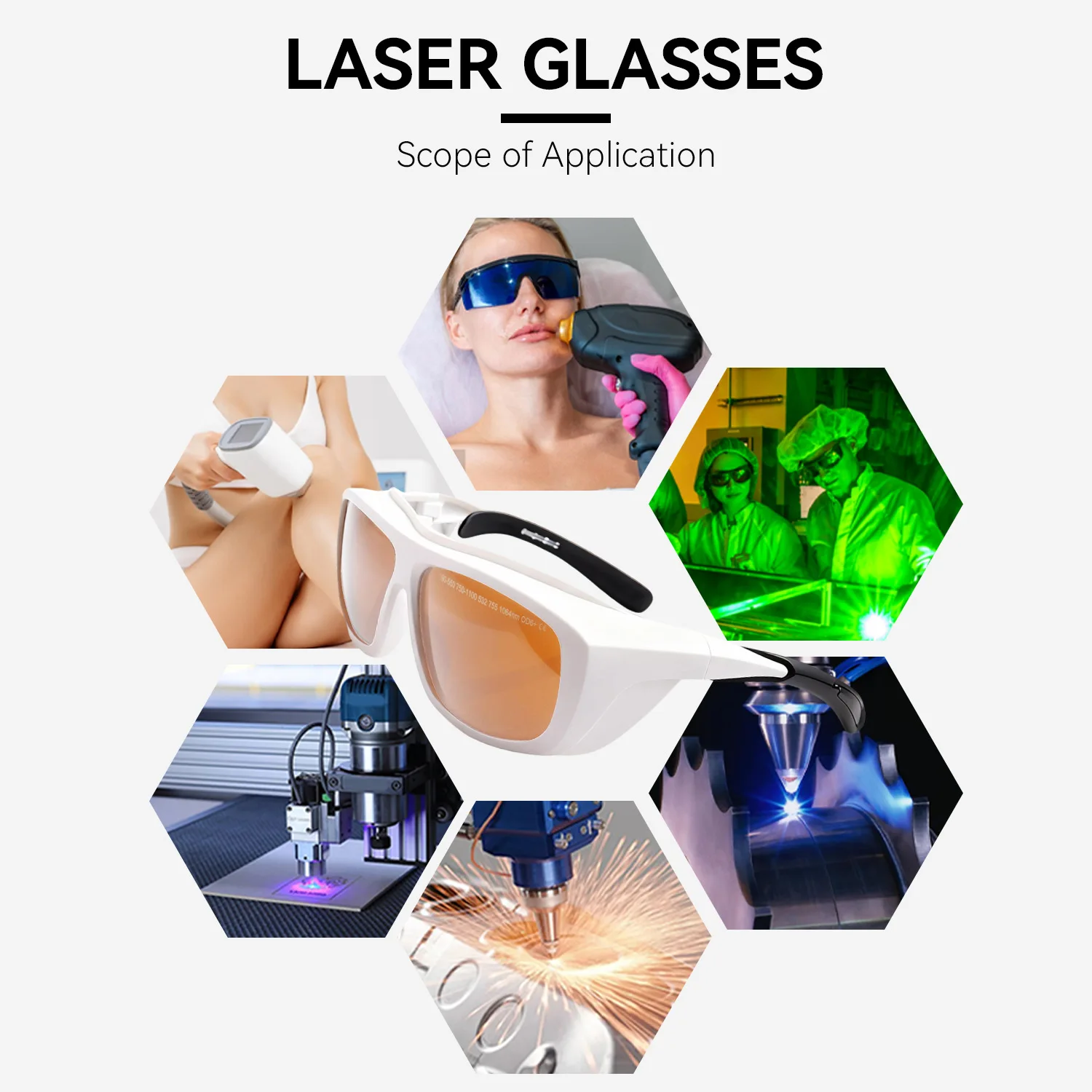 Laser Protective glasses 532nm 785nm 808nm 1064nm OD6 Laser Protection Laser Glasses Laser Safety Glasses IPL Glases