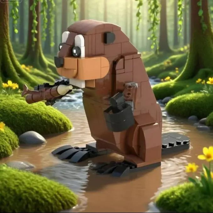 

221PCS MOC Creative Expert Animal Series Beaver Building Blocks Bricks DIY Education Assembly Toys for Children's Christmas Gift