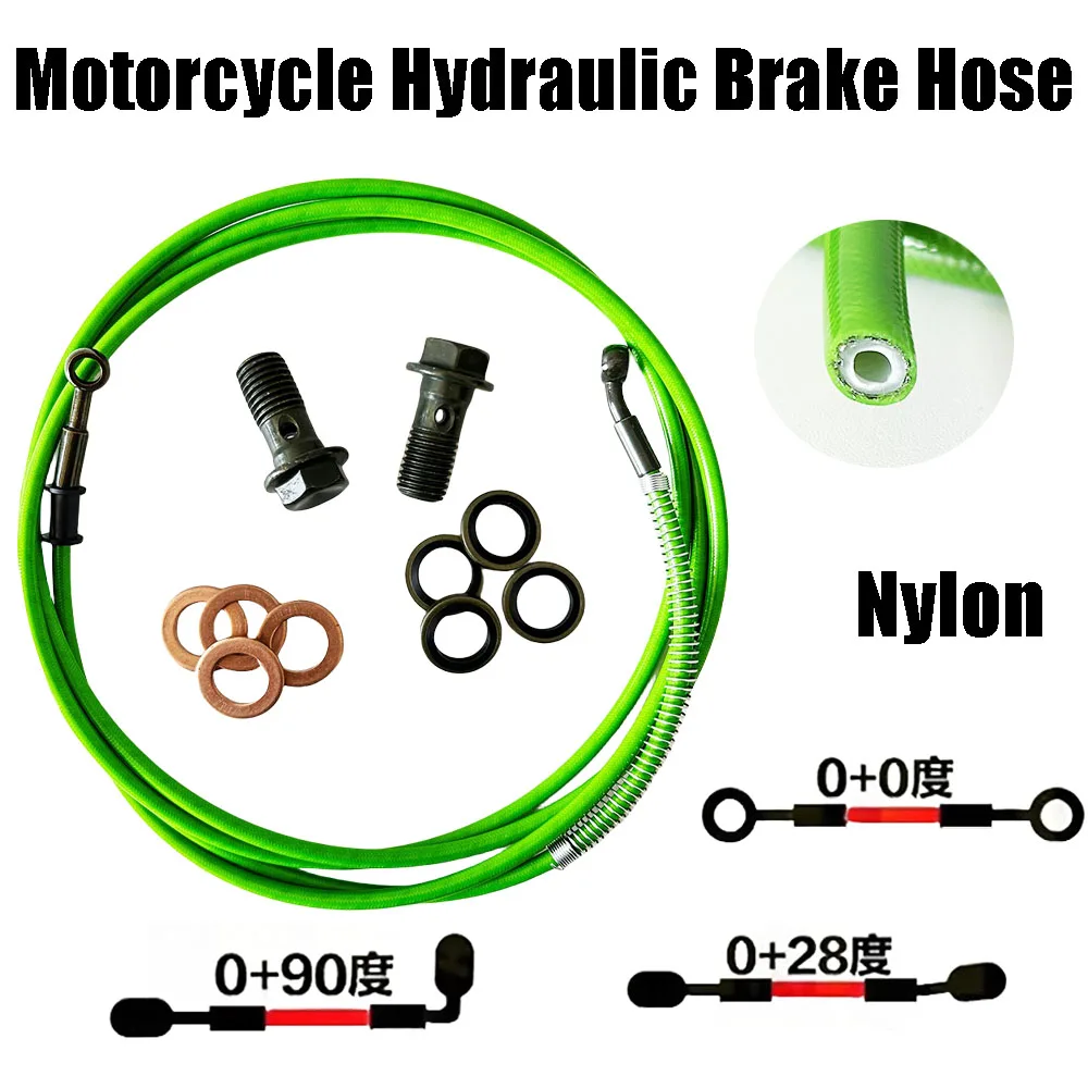 

0~28~90 Degree Motorcycle Dirt Bike Braided Line Steel Brake Hose Cable Hydraulic M10X1.0 or M10X1.25 Banjo Pipe 100mm-5000mm