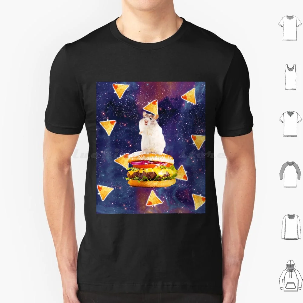 تي شيرت ركوب الهامستر الفضائي مع ناتشوس 6 ، 195 ، 299 تي شيرت للرجال والنساء والأطفال 6xl حيوانات ملونة لطيفة زهور قوس قزح الحياة #1