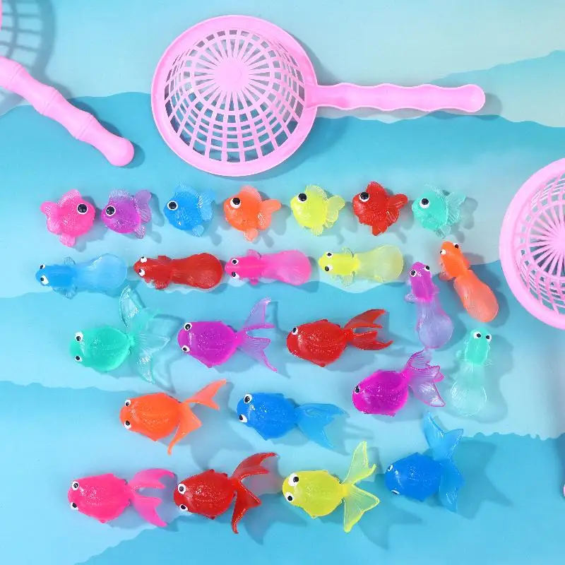 

1 Set Toddlers Bathing Shower Gifts Kawaii Simulation Rubber Goldfish Baby Bath Water Play Games Toys For Kids