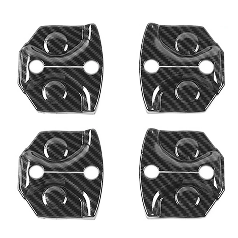 4Pcs Door Lock Cover for Ford F150 2015-2020 Car Carbon Fiber Door Lock Protection Buckle Decor Trim Accessories