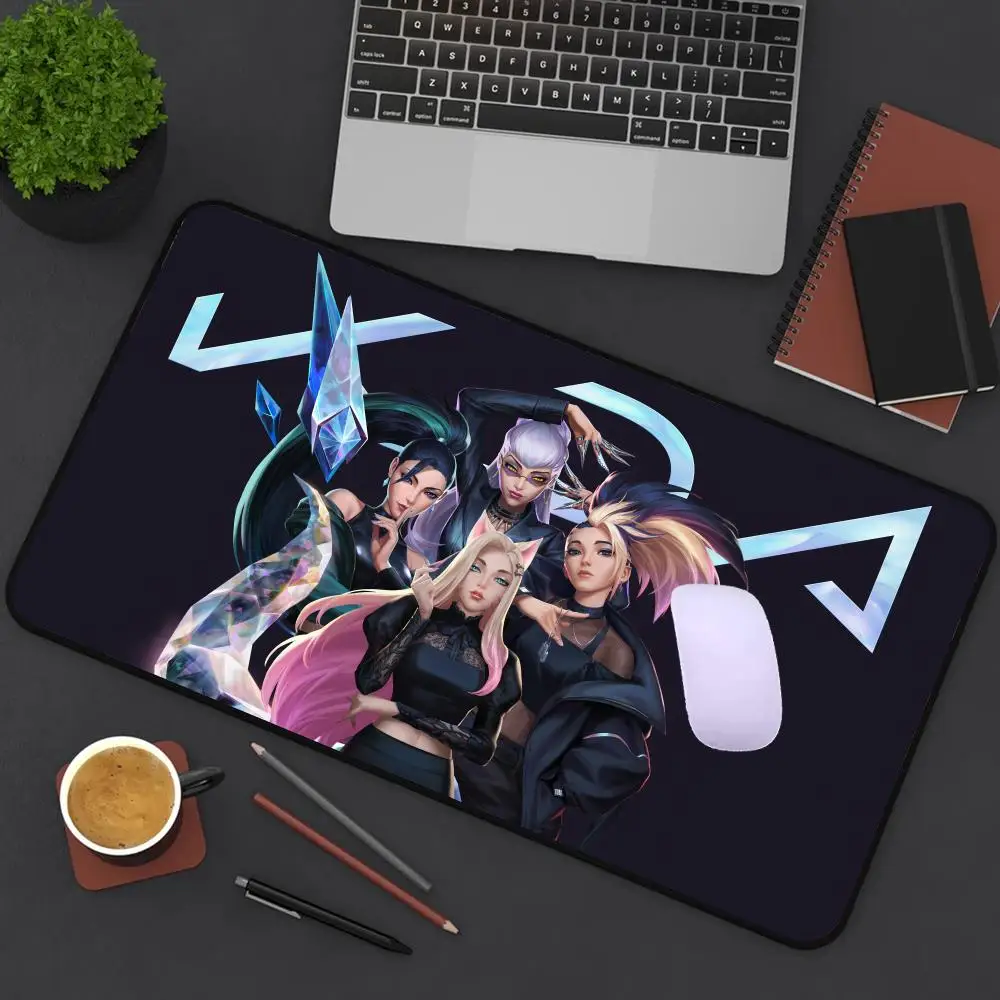 لوحة ماوس الألعاب LOL KDA Akali أنيمي الجدول الوسادة سرعة لينة السجاد XXL ملحقات مكتب الكمبيوتر المحمول قفل حافة لوحة المفاتيح المطاط Deskmat