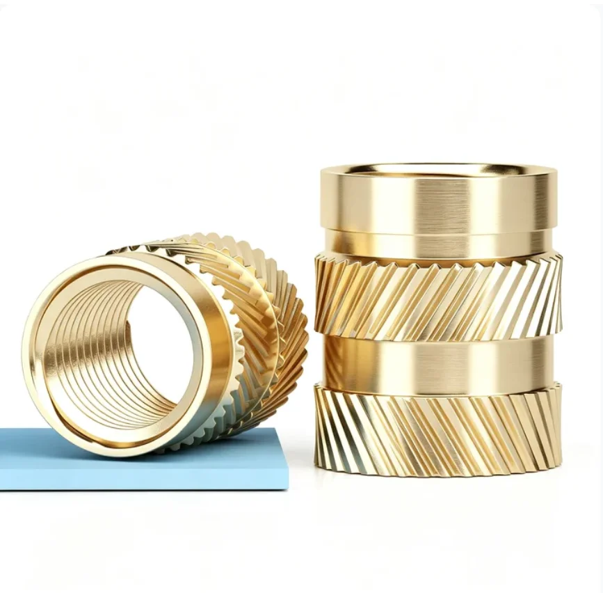 Anti-loosening Double Knurl Brass Heat Insert NutsM1.4 M1.6 M2 M3 M4-M6 Embedded Thread Inserts for Injection Molding&3DPrinting