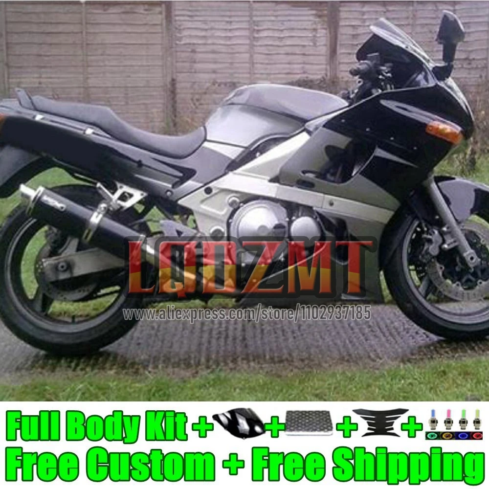 Full Body For KAWASAKI NINJA ZZR400 ZZR 400 600 90 91 92 65No.25 black silvery ZZR600 ZZR-600 ZZR-400 1990 1991 1992 Fairing Kit